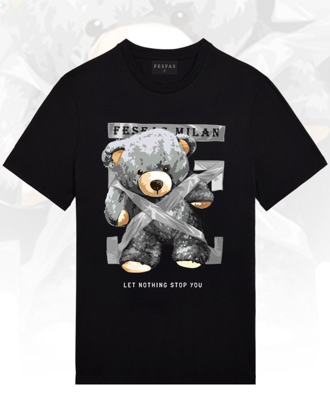 FesFas Bear-print T-shirt | Black | Men