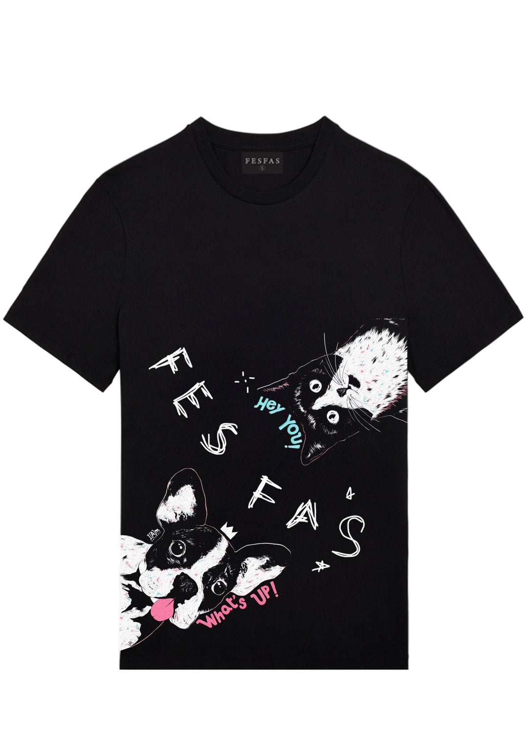 FesFas Pet-print T-shirt | Black | Men