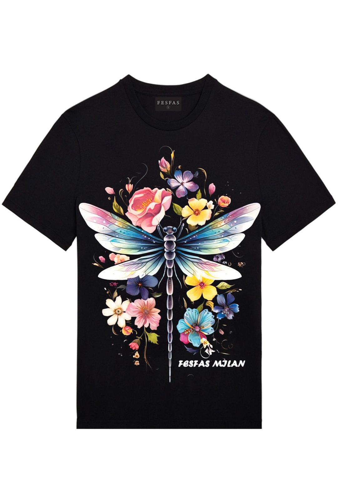 FesFas Dragonfly-print T-shirt | Black | Men