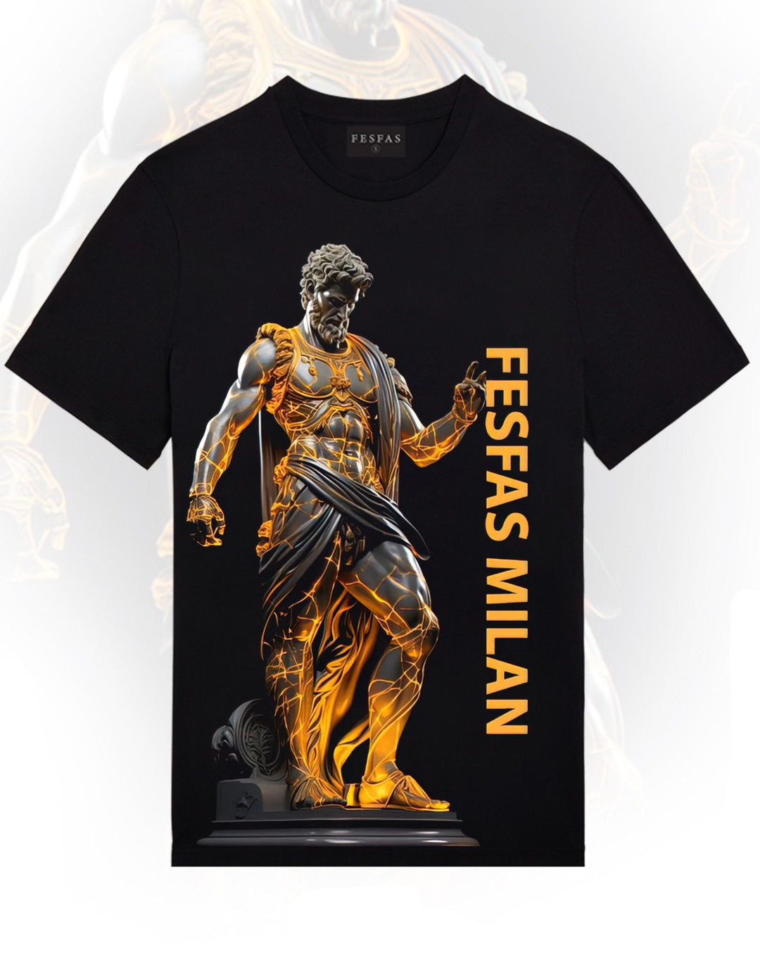 FesFas statue-print T-shirt | Black | Men
