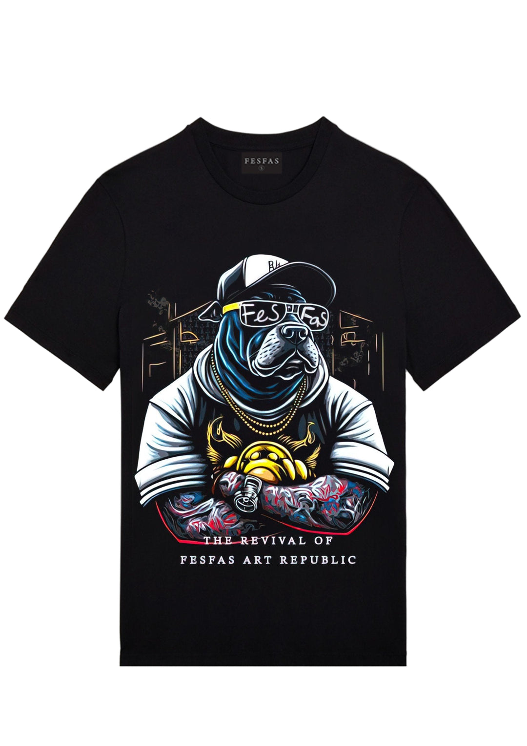 FesFas bulldog-print T-shirt | Black | Men