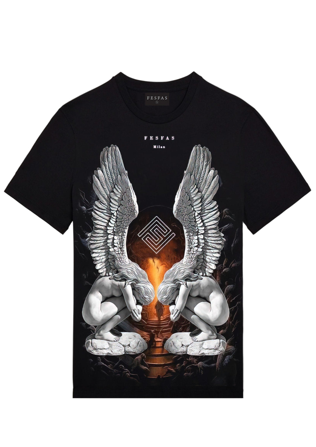 FesFas angel-print T-shirt | Black | Men