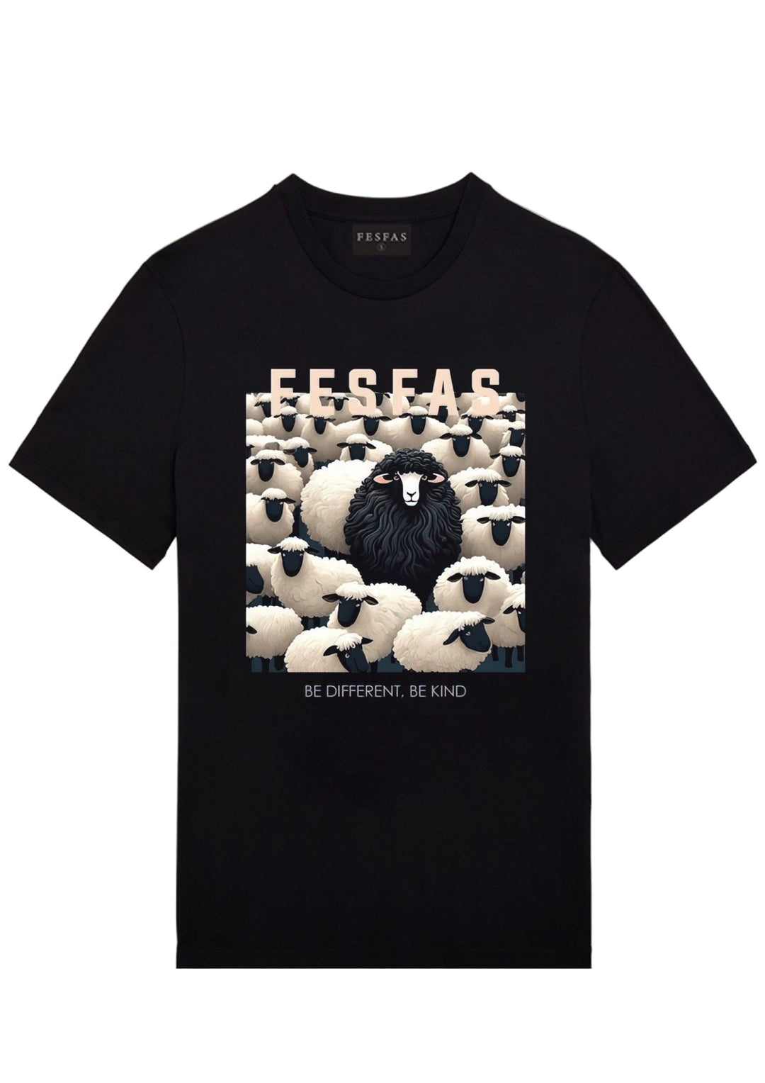 FesFas sheep-print T-shirt | Black | Men