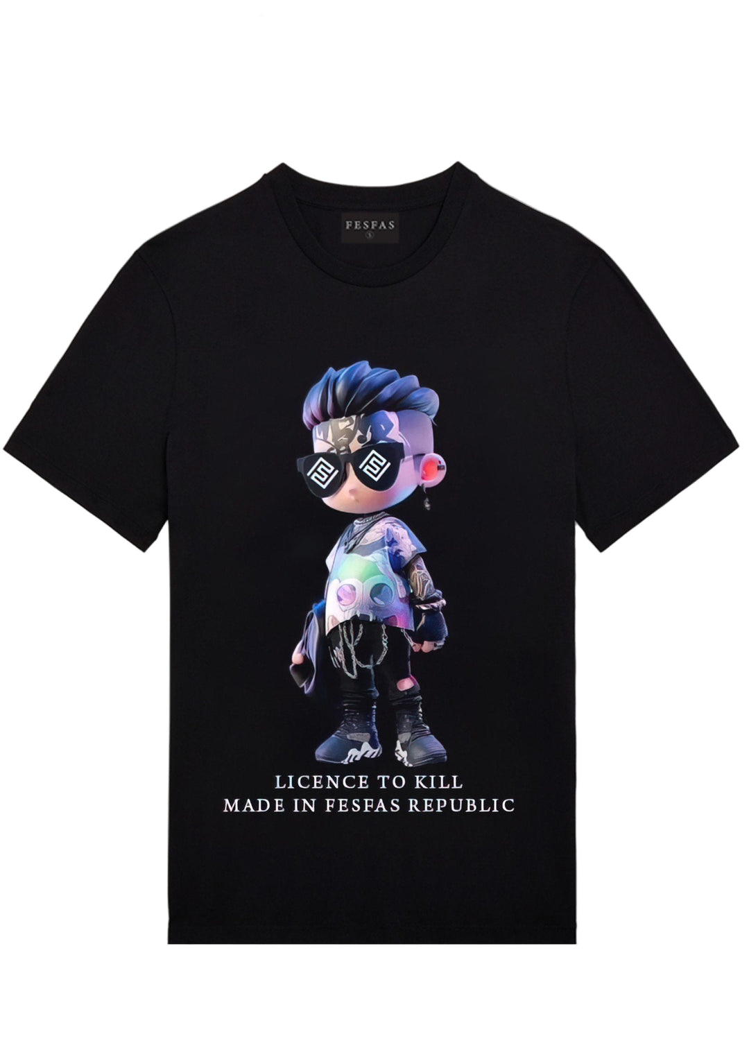 FesFas boy-print T-shirt | Black | Men