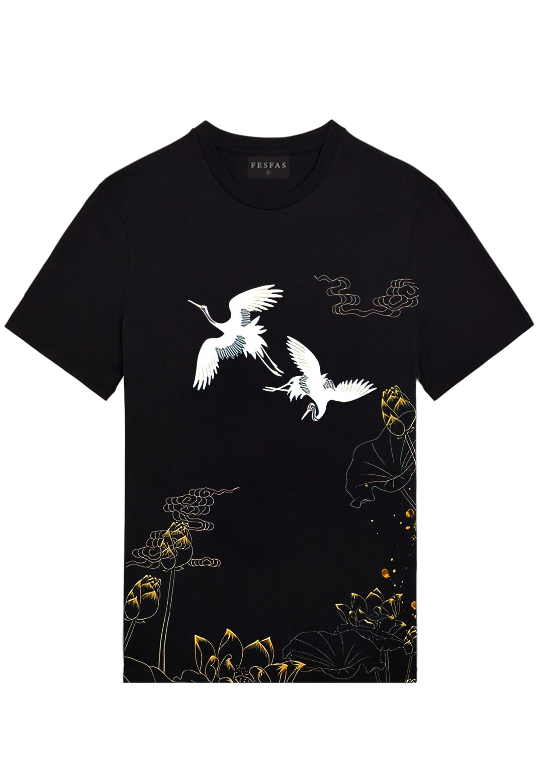 FesFas crane-print T-shirt | Black | Men
