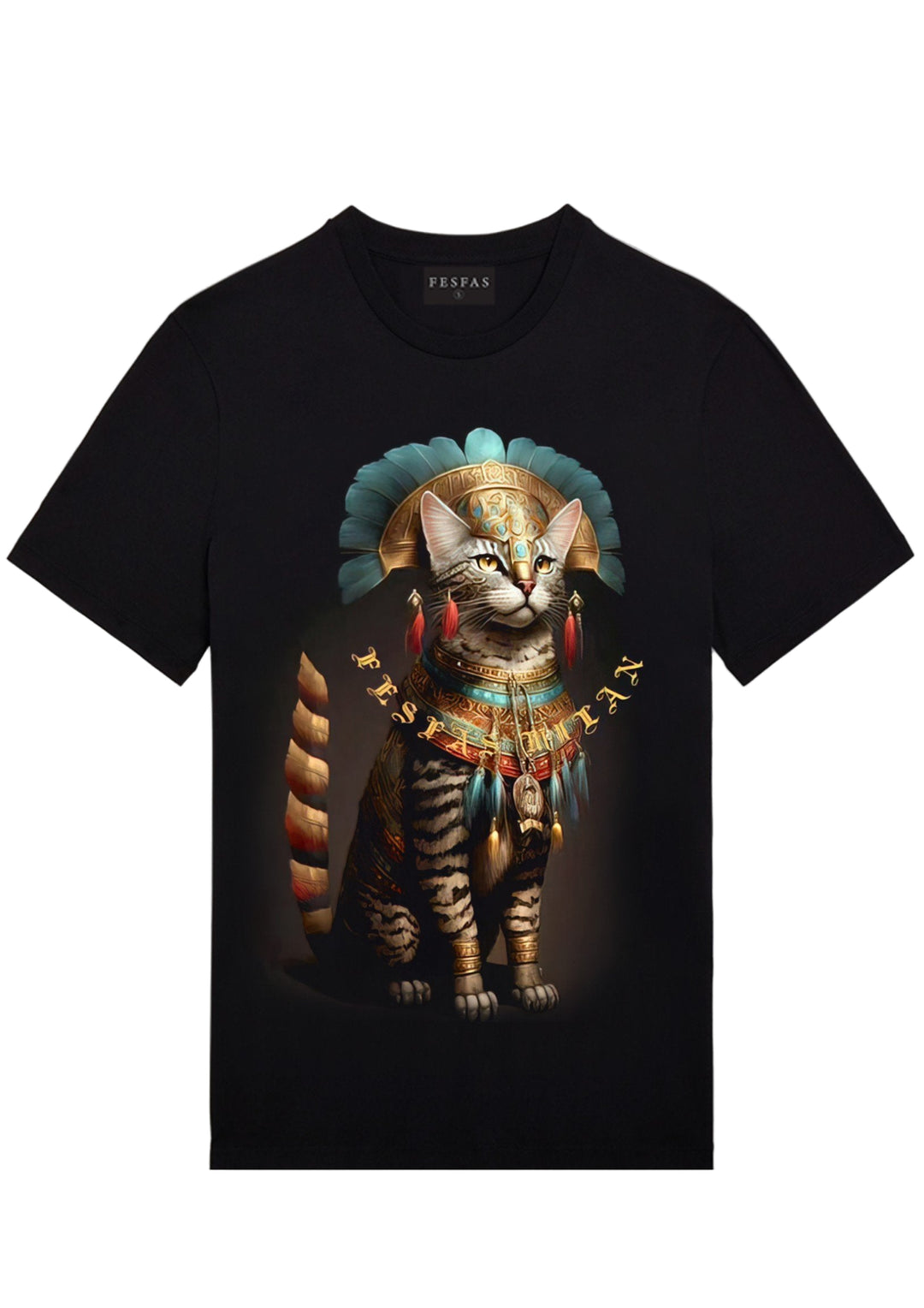 FesFas egyptian cat-print T-shirt | Black | Men