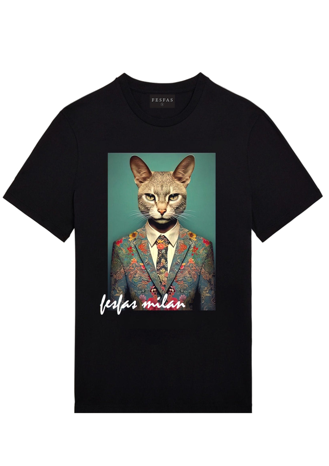 FesFas cat-print T-shirt | Black | Men