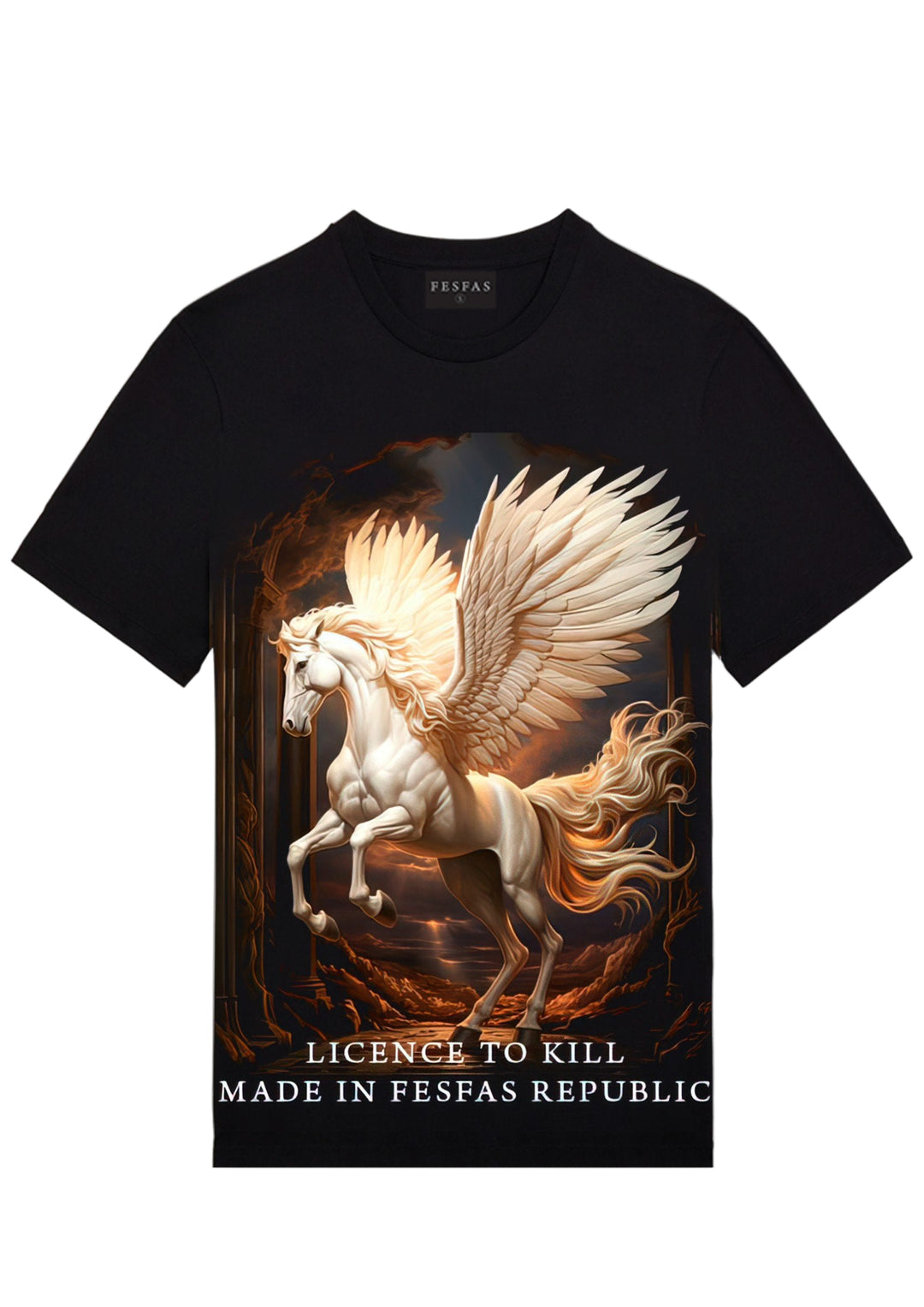 FesFas pegasus-print T-shirt | Black | Men