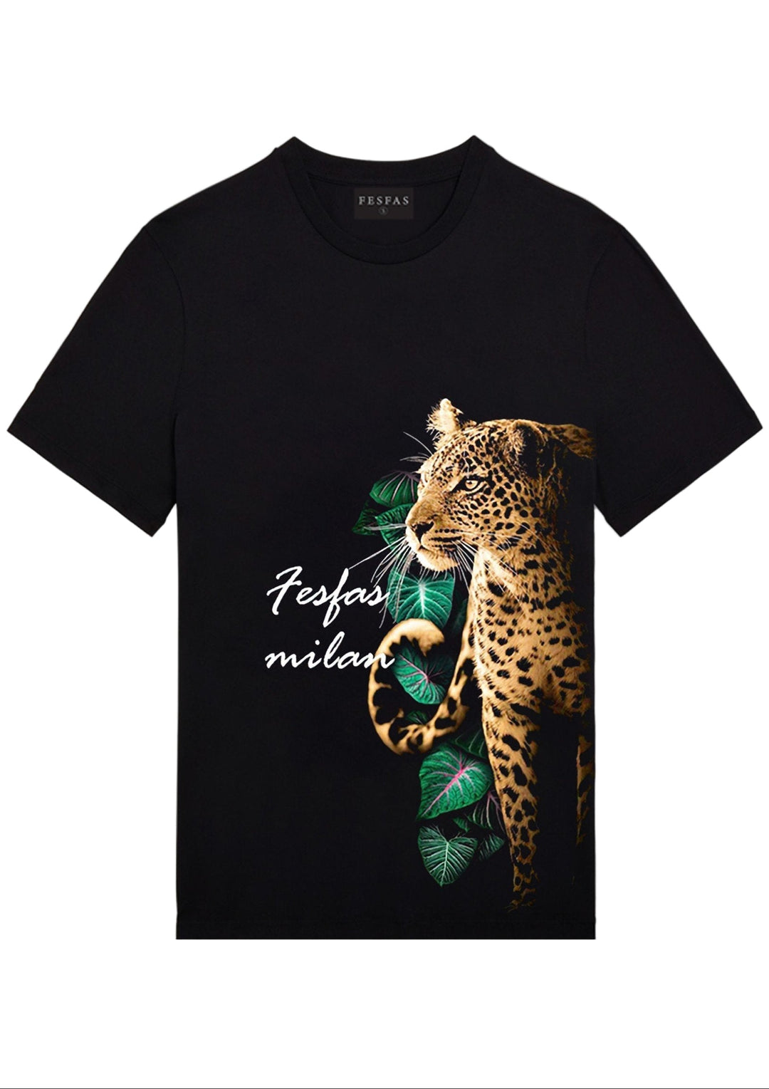 FesFas Leopard-print T-shirt | Black | Men