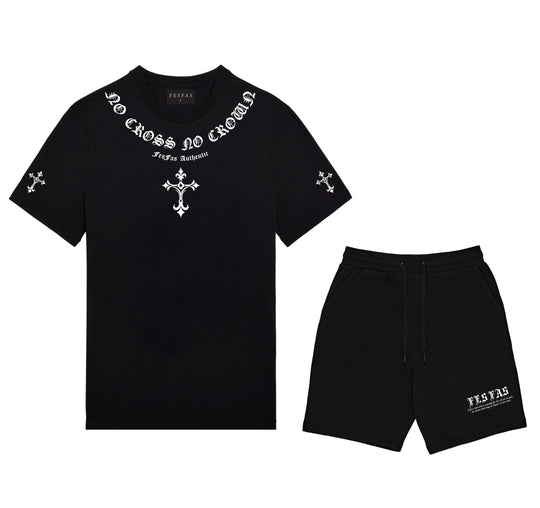 FesFas cross-print T-shirt | Black | Men