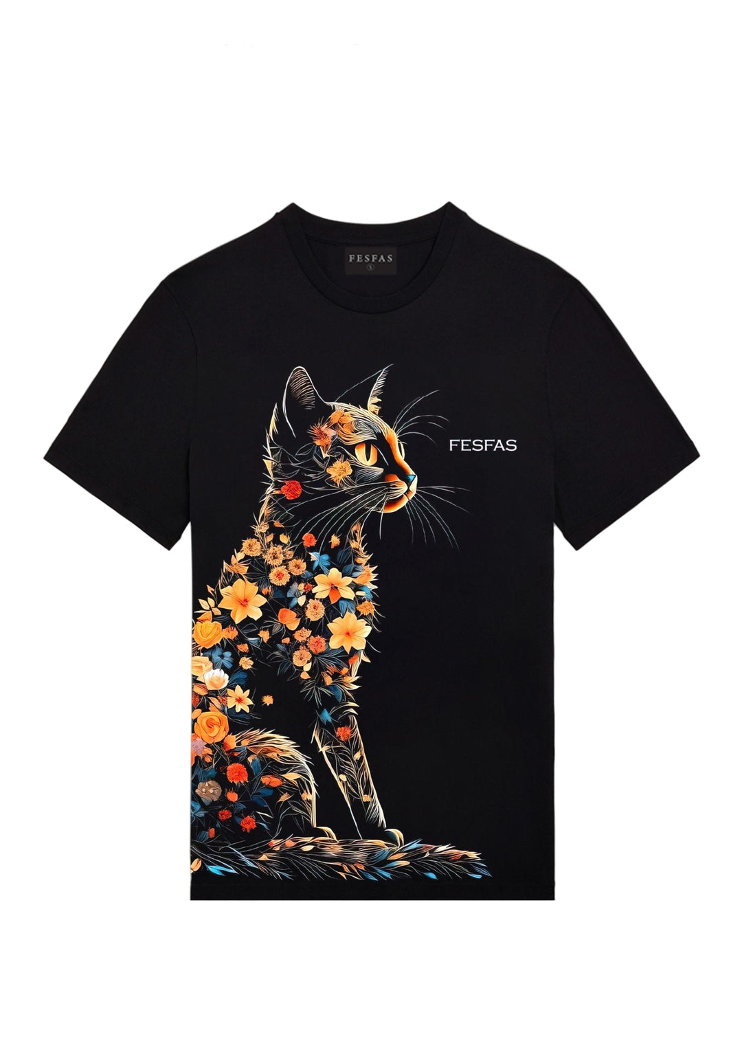 FesFas Cat-print T-shirt | Black | Men