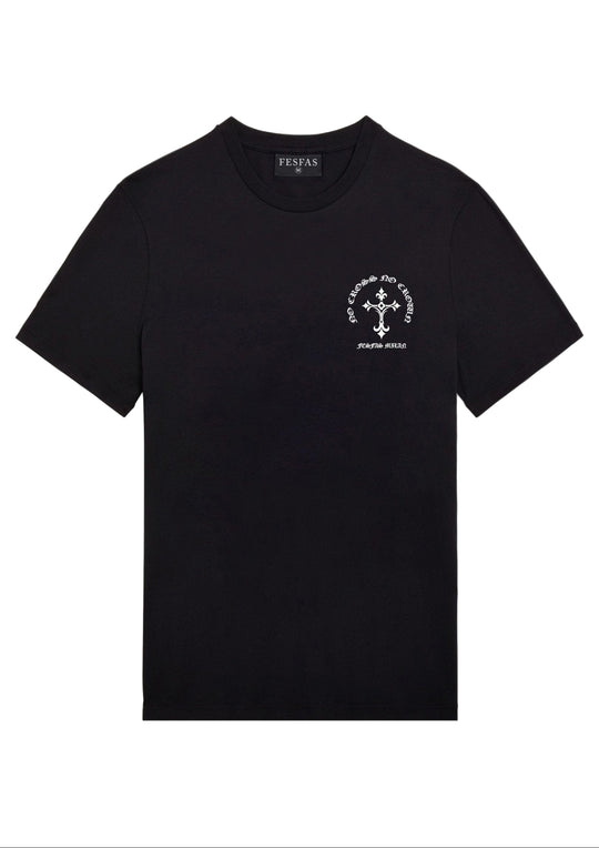 FesFas Cross-print T-shirt | Black | Men