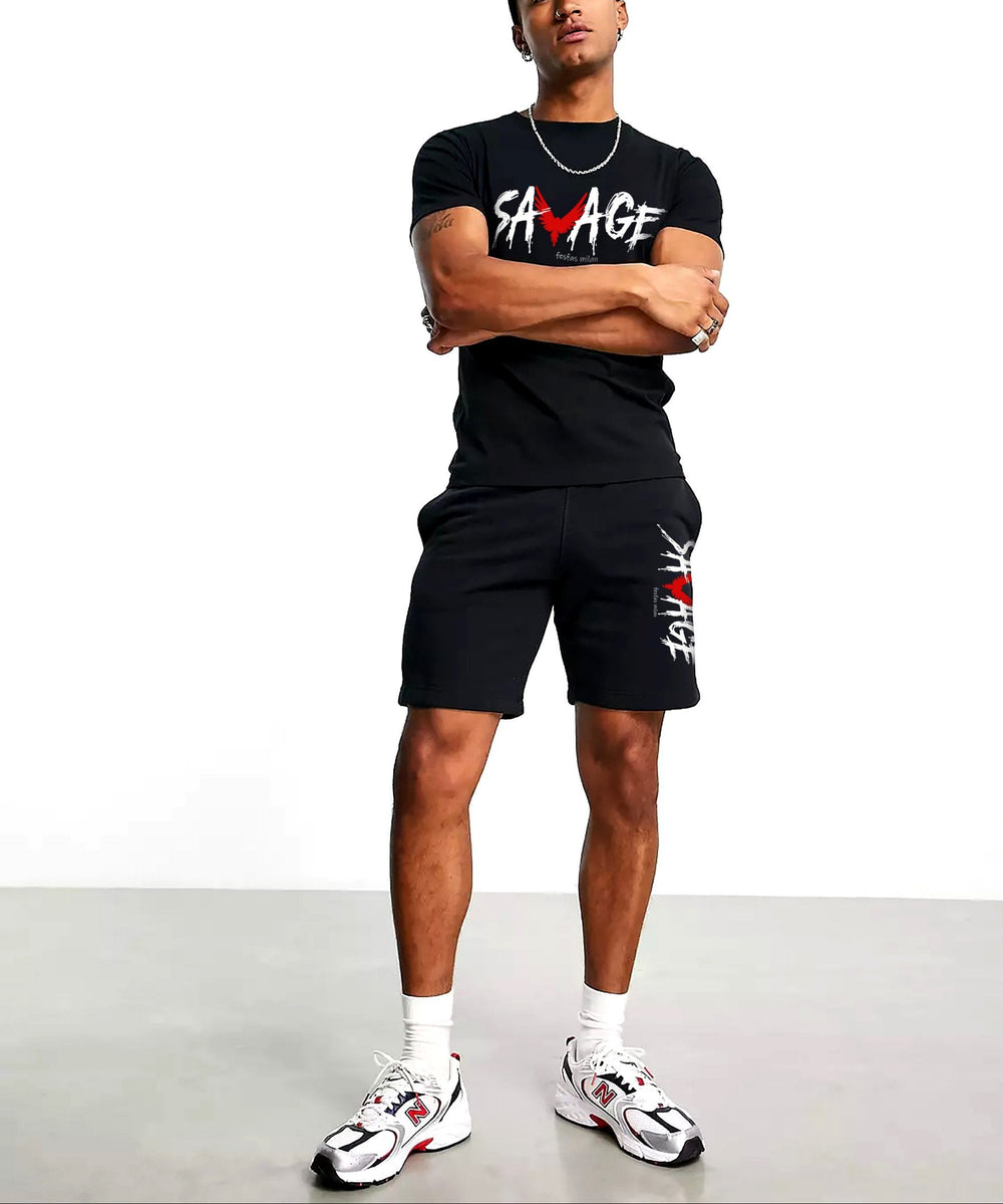FesFas "Savage"-print T-shirt | Black | Men