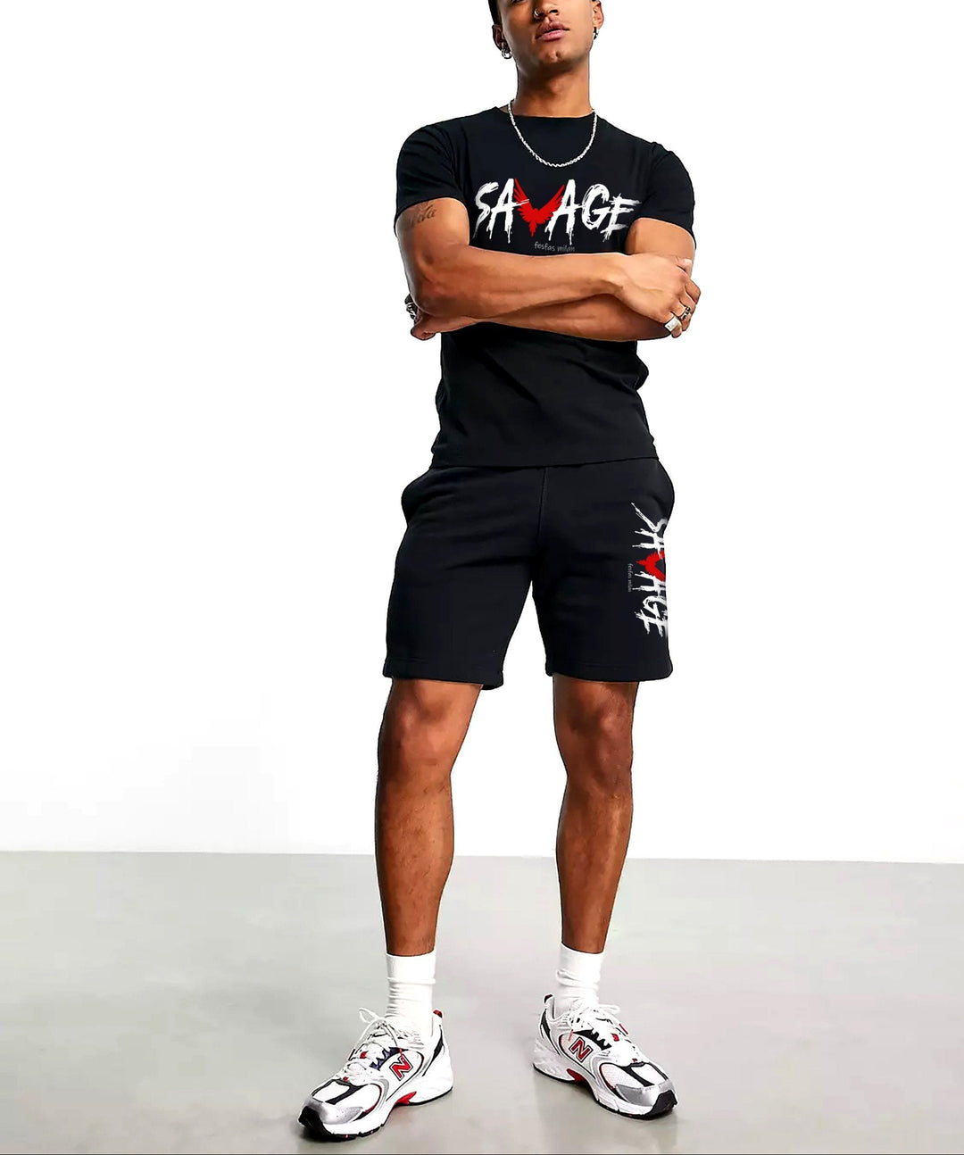 FesFas "Savage"-print T-shirt | Black | Men