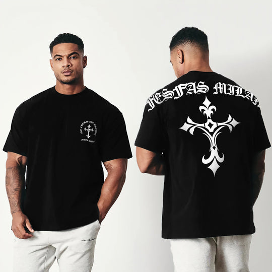 FesFas Cross-print T-shirt | Black | Men
