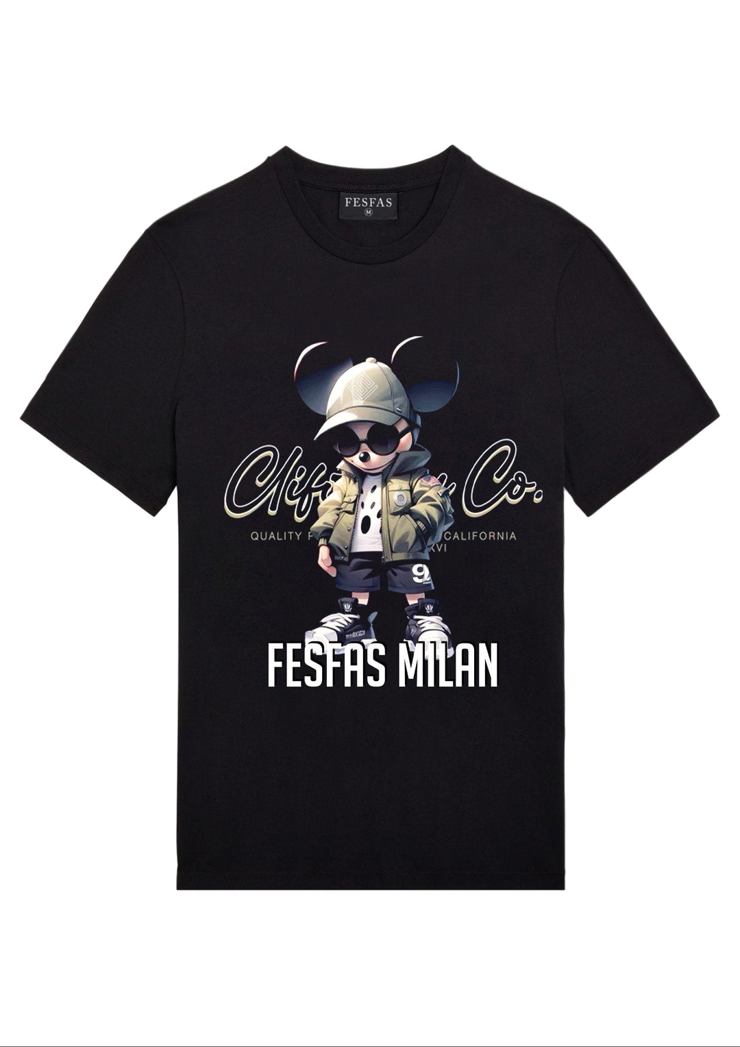FesFas Mickey-print T-shirt | Black | Men