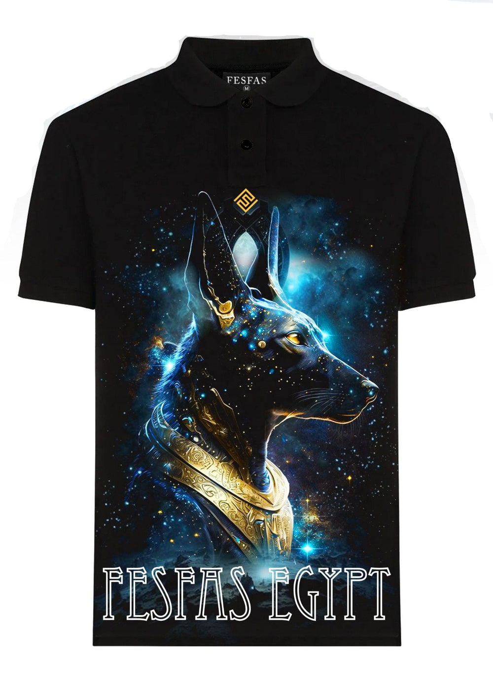 FesFas anubis-print Polo Shirt