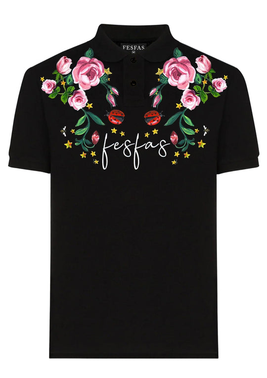 FesFas Floral-print Polo Shirt | Men | Black