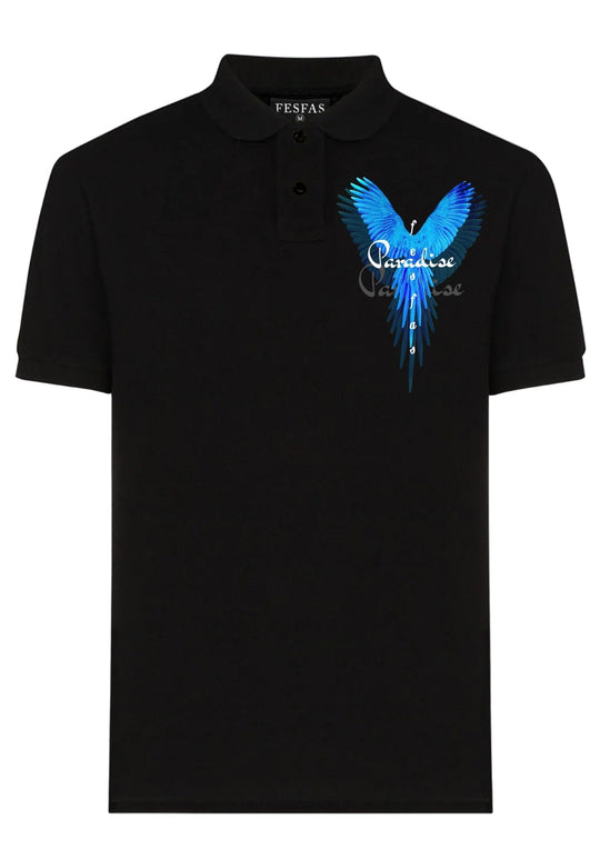 FesFas Eagle-print Polo Shirt | Men | Black