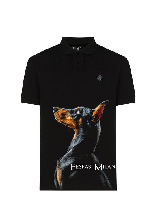 FesFas Doberman-print Polo Shirt | Men | Black
