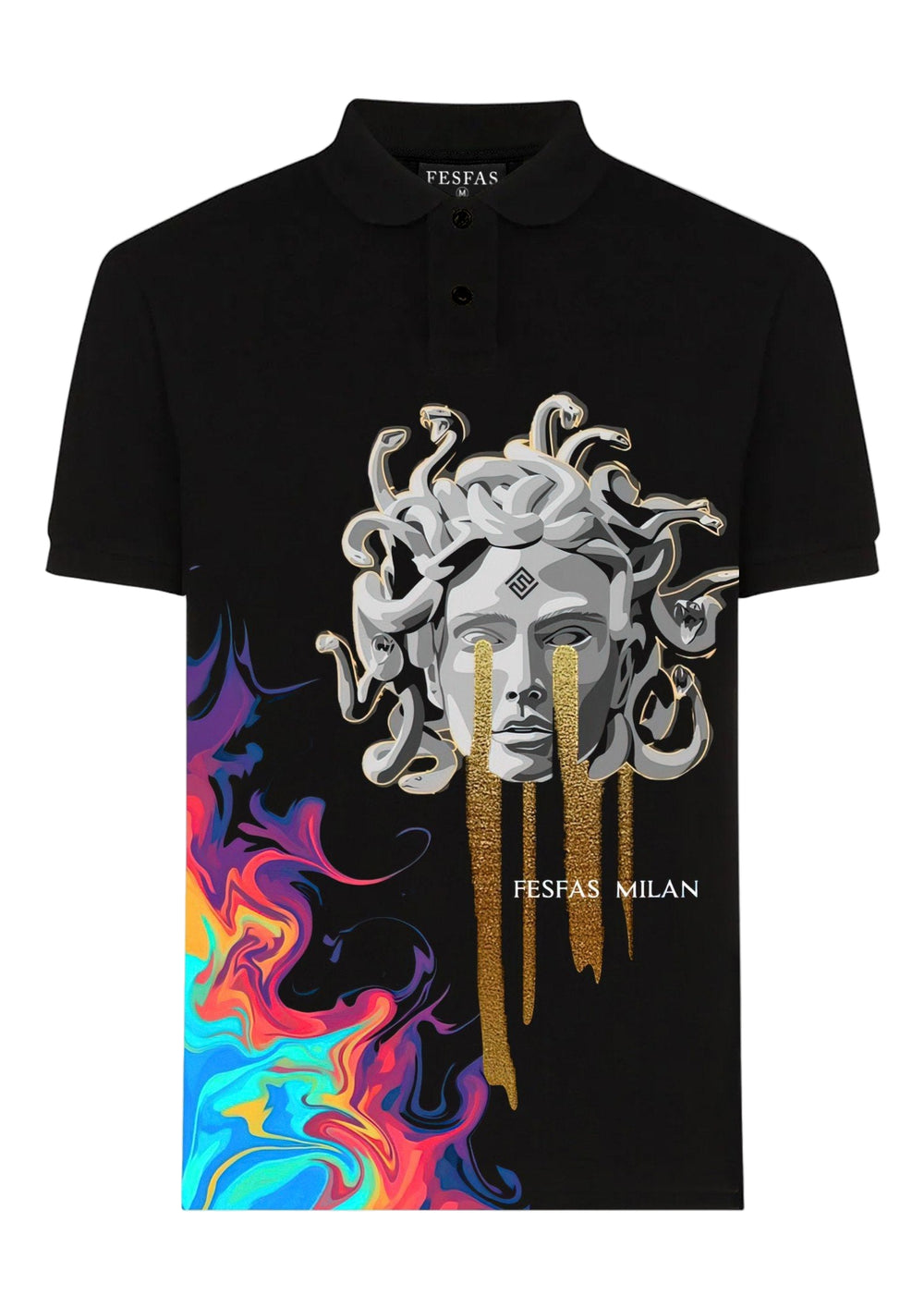 FesFas Medusa-print Polo Shirt