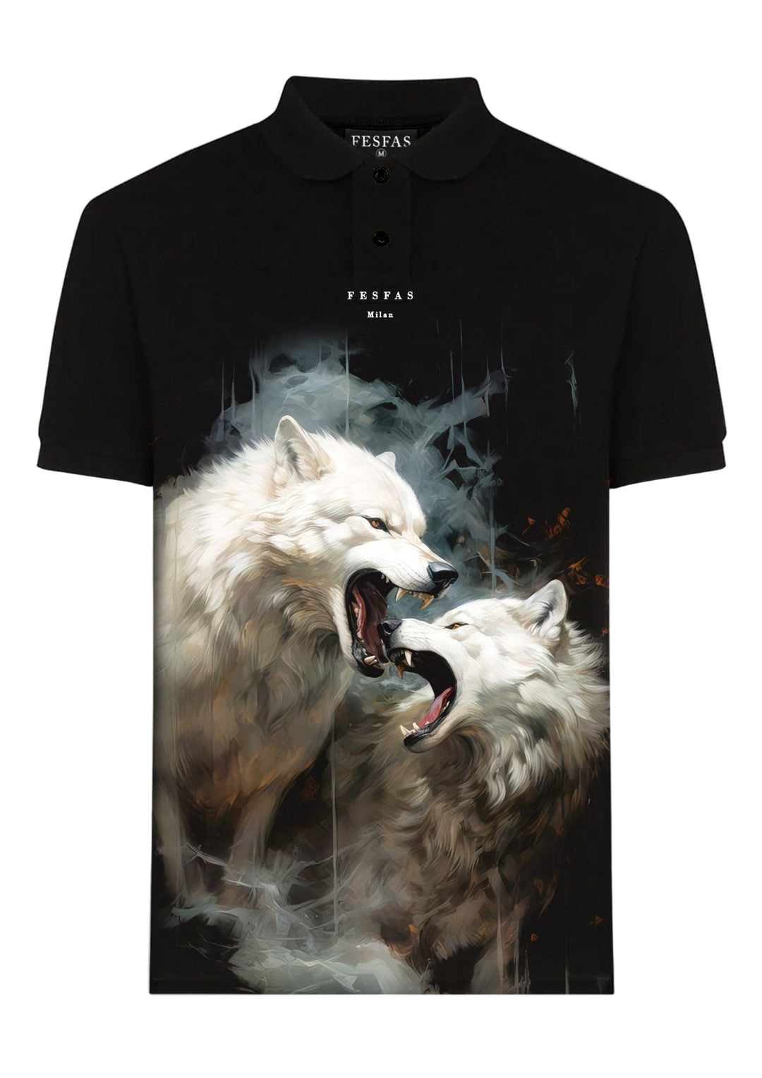 FesFas Wolf-print Polo Shirt | Men | Black