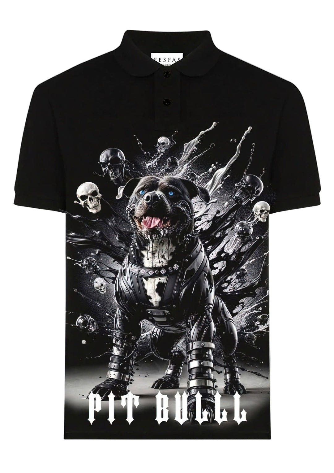 FesFas Bulldog-print Polo Shirt | Men | Black