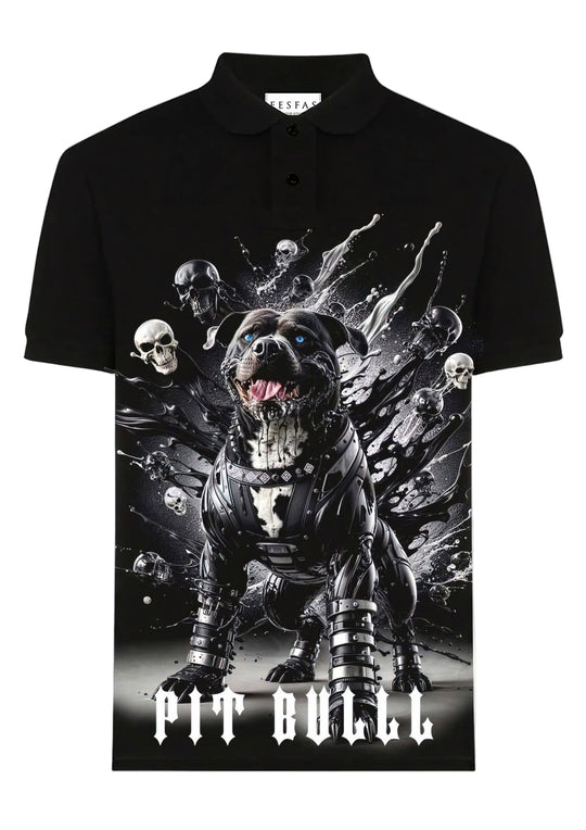 FesFas Bulldog-print Polo Shirt | Men | Black