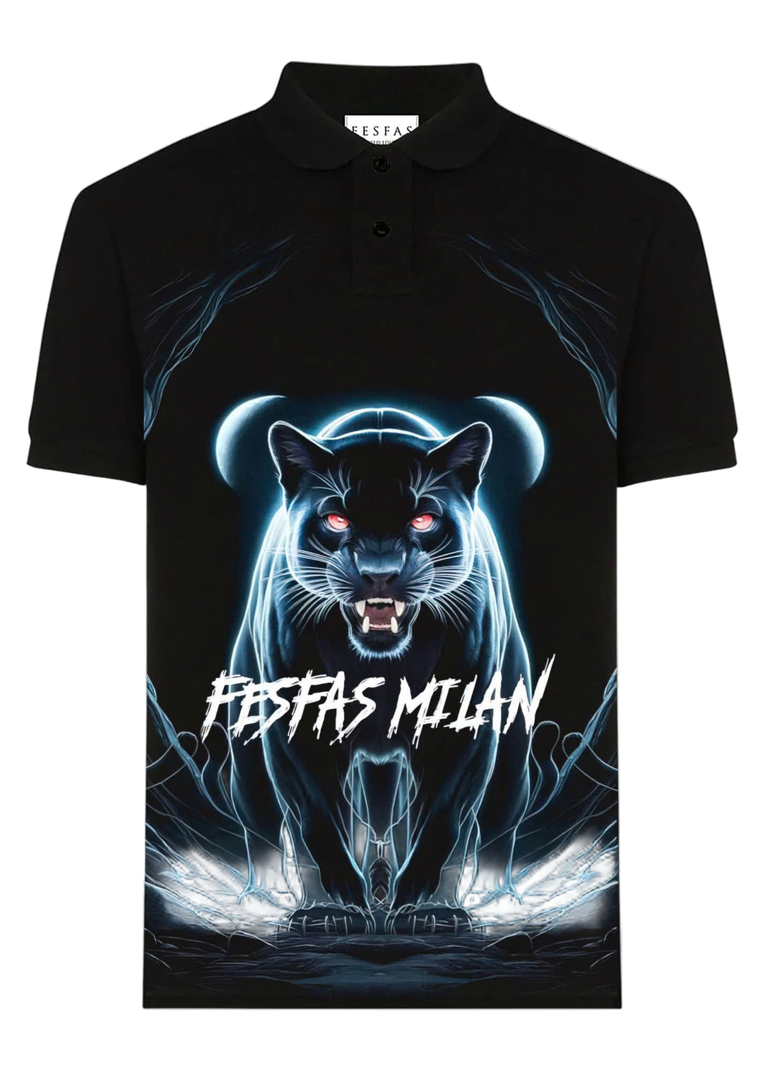 FesFas Panther-print Polo Shirt | Men | Black