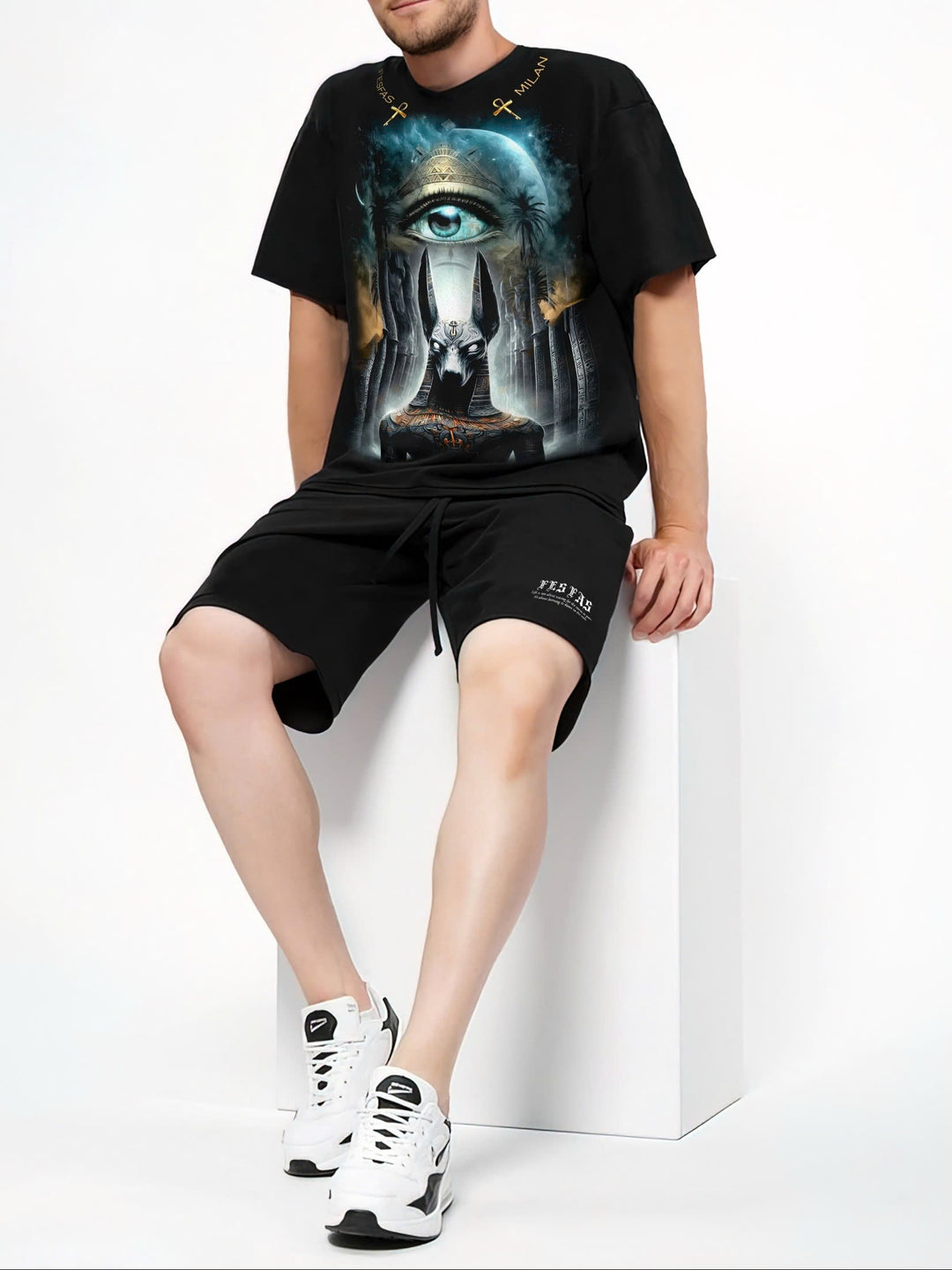 FesFas anubis-print T-shirt | Black | Men