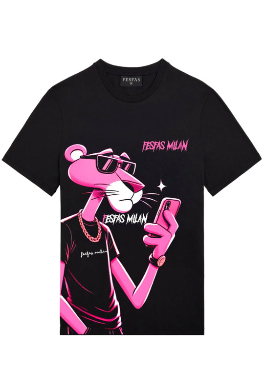 FesFas pink panther-print T-shirt | Black | Men