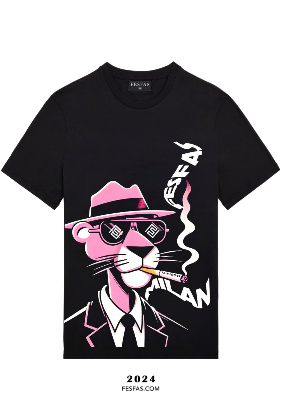 FesFas pink panther-print T-shirt | Black | Men