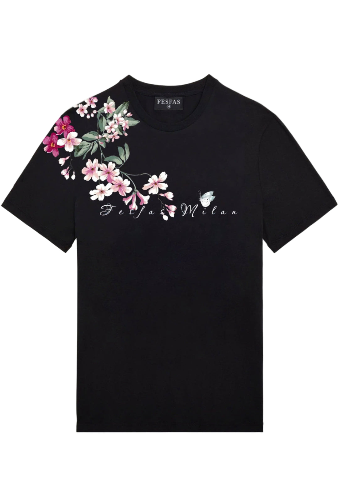 FesFas sakura-print T-shirt | Black | Men