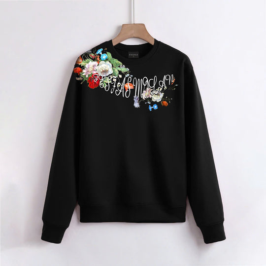 FesFas Flower-print Sweatshirt | Black | Men