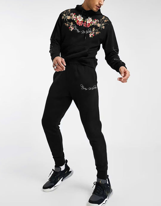 FesFas flower-print Hoodie | Black | Men