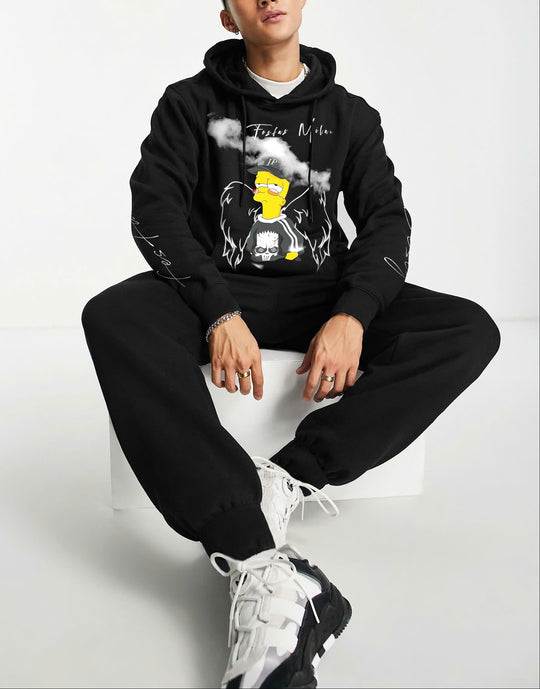 FesFas angel-print Hoodie | Black | Men