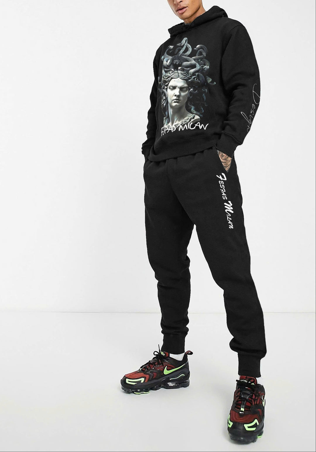 FesFas Medusa-print Hoodie | Black | Men