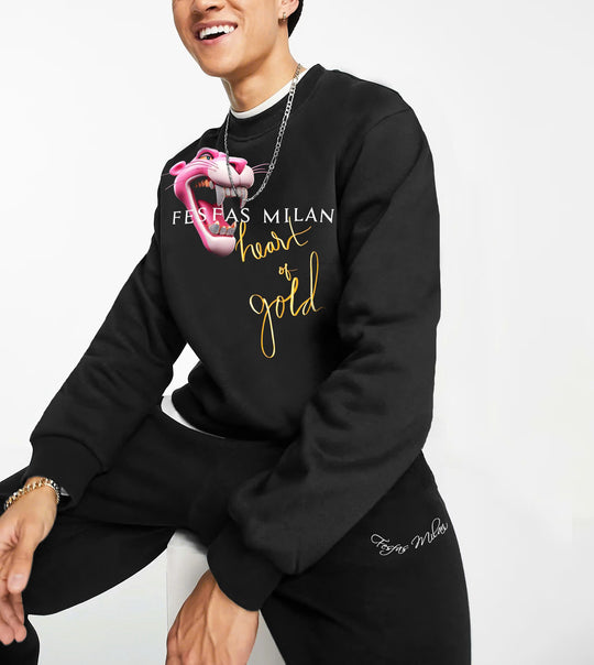 FesFas Pink panther-print Sweatshirt | Black | Men