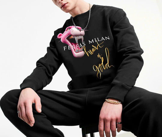 FesFas Pink panther-print Sweatshirt | Black | Men