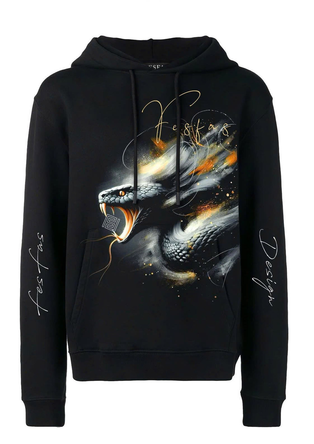 FesFas Snake-print Hoodie | Black | Men