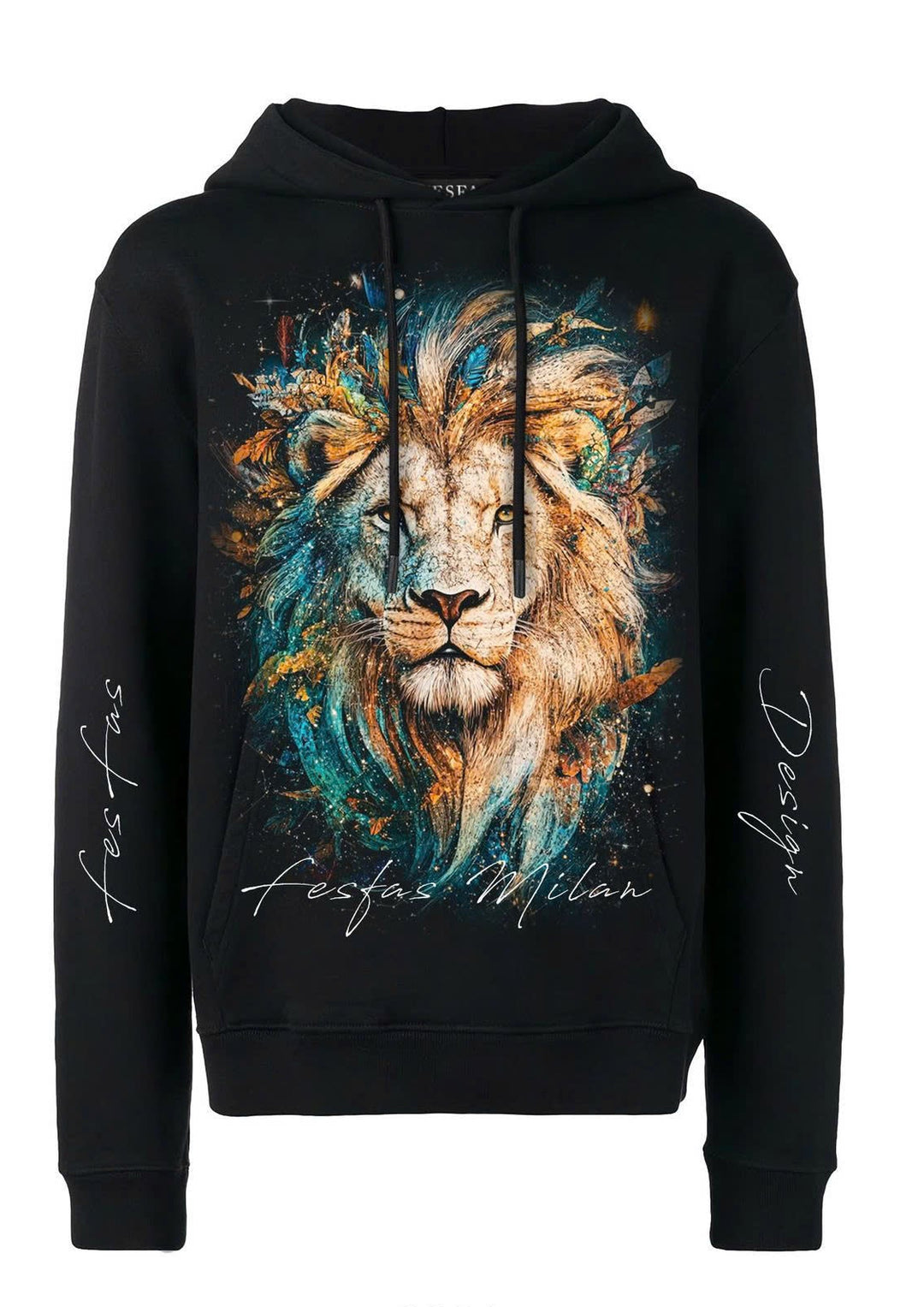 FesFas Lion-print Hoodie | Black | Men