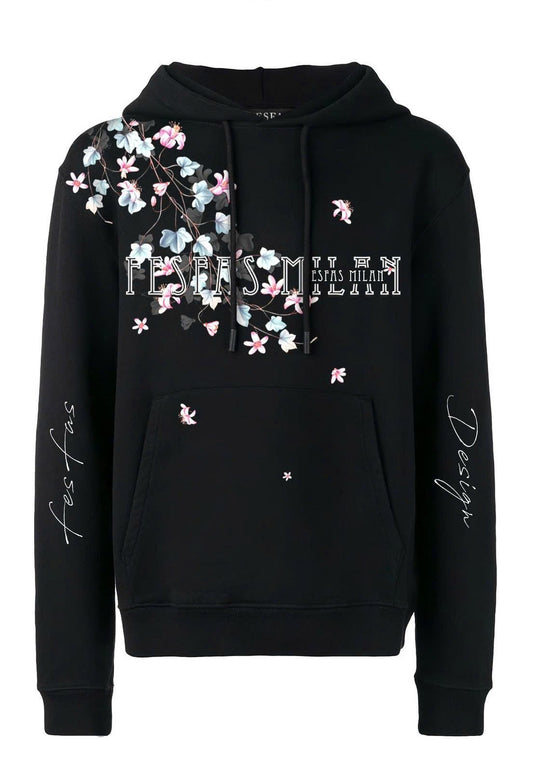 FesFas flower-print Hoodie | Black | Men