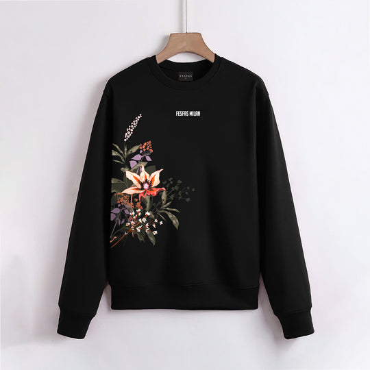 FesFas Flower-print Sweatshirt | Black | Men