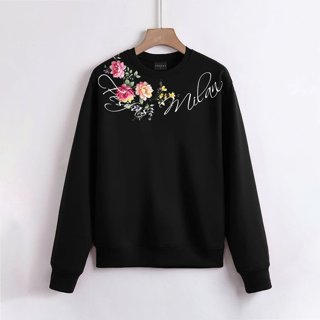 FesFas Flower-print Sweatshirt | Black | Men