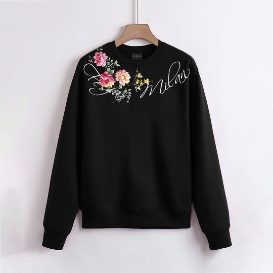 FesFas Flower-print Sweatshirt | Black | Men