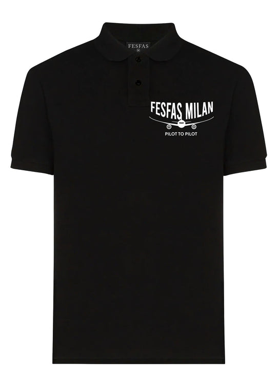 FesFas "Pilot to Pilot"-print Polo Shirt | Men | Black