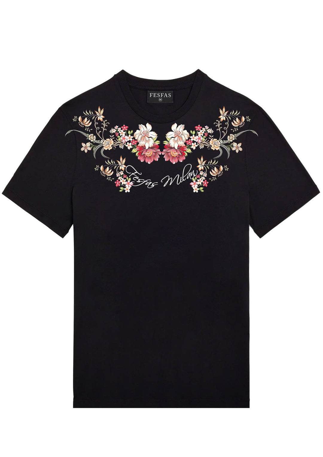 FesFas flowers-print T-shirt | Black | Unisex
