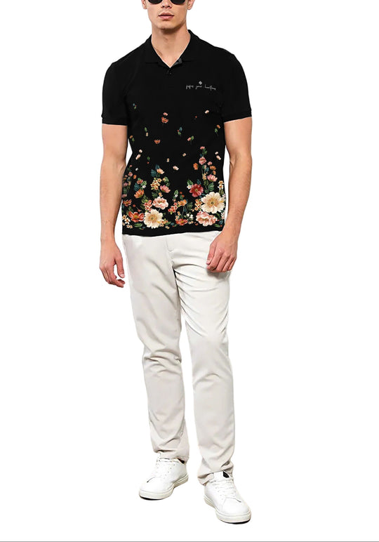 FesFas Floral-print Polo Shirt | Men | Black