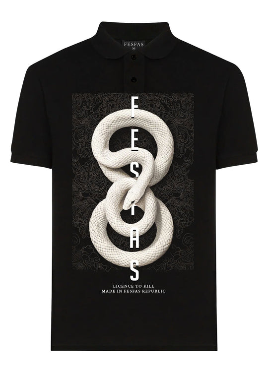 FesFas Snake-print Polo Shirt | Men | Black