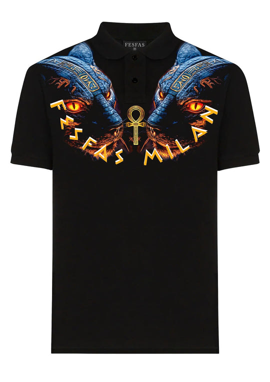 FesFas Panther-print Polo Shirt | Men | Black